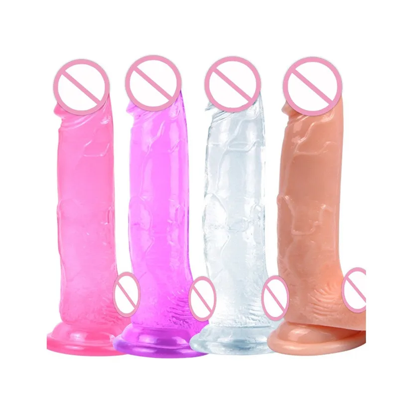 

Realistic Dildo New Sex Toys Jelly Big Dildos For Women Simulation Crystal Penis Crystal Phallus Woman Masturbation Gay Game 4az