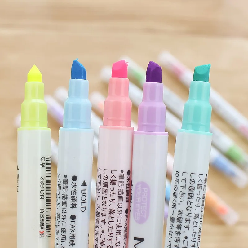 12colors Korea Highlighter Pen Dual Tip Mildliner Markers Pastel
