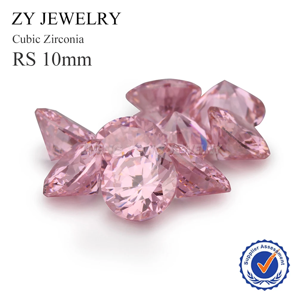 LusterPinkCubicZirconiaStoneRound10mmSyntheticGemsBrilliantCutLooseCZZirconiaStone.jpg