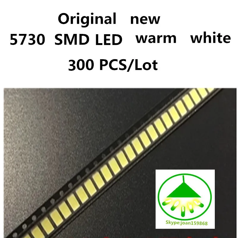 Оригинальный Новый 300 шт./лот 5630 SMD светодио дный 5730 теплый белый низких и средних Мощность диоды 0,5 W 45-60LM 6000-6500 K 3000-3200 k 150MA 5730 светодио дный