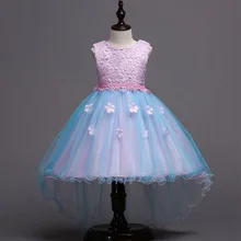 Новое поступление, платье принцессы, бальное платье, бант, нейлон, кружево, свадебные и вечерние, жемчужные украшения, Детские платья для девочек