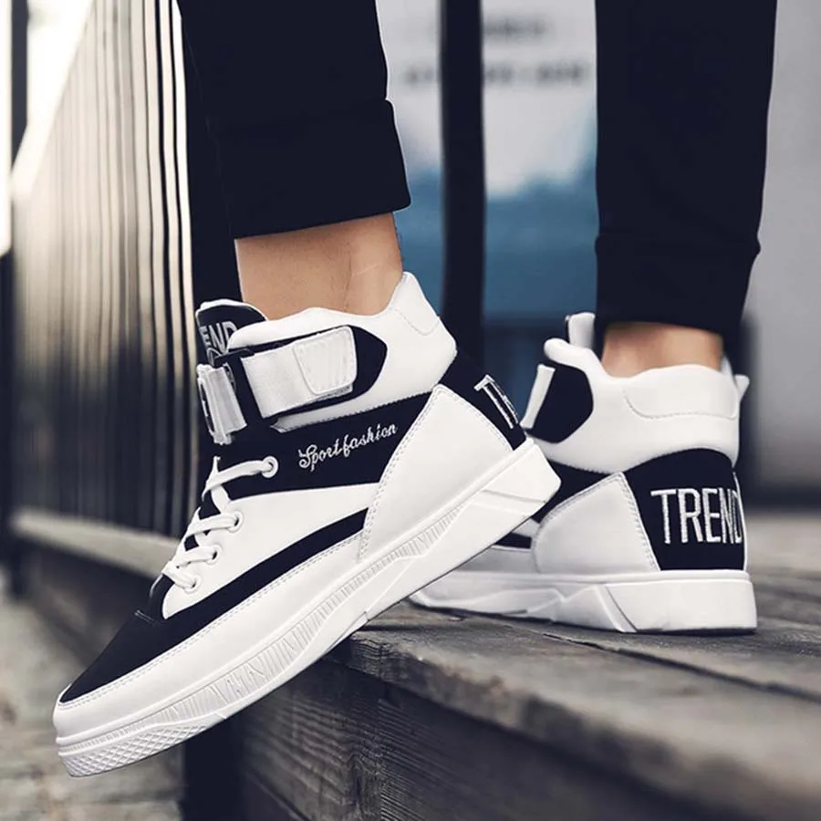 

Ins Super Hot Men's Shoes Youth Trend Versatile Cool and Fashion Hip Hop High-top PU Shoes Casual Board Shoes Tide Male