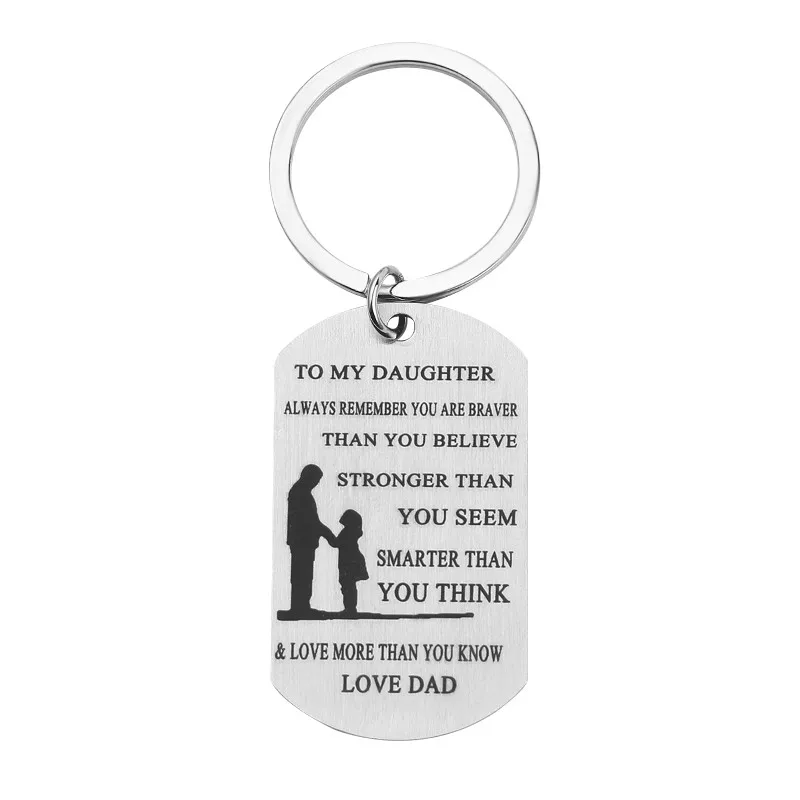Dad To Daughter Персонализированный Календарь-брелок ручной работы, календарь, выделенный сердцем, брелок с датой, нержавеющая сталь, частный пользовательский Brelok - Цвет: Dad To Daughter