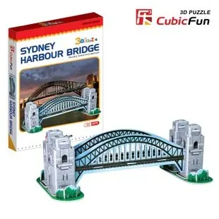 

CunbiFun 3D puzzle paper model gifts DIY toy three-dimensional jigsaw mini series Sydney Harbour Bridge S3002 free shipping