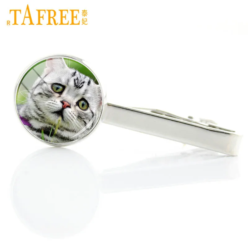 TAFREE, Ретро стиль, минималистичные Зажимы для галстука в виде кошки, для мужчин, свадебные аксессуары, простой черный галстук с животными, булавки, новое ювелирное изделие E803