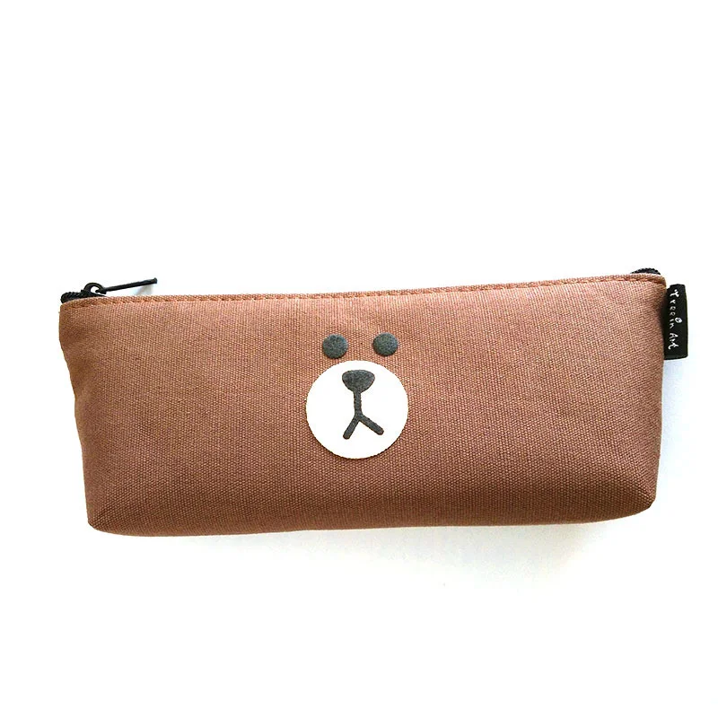 

1X Cute Kawaii Brown Rilakkuma Canvas Pen Pencil Bag Stationery Storage Case Box School Office Supply Student Gift