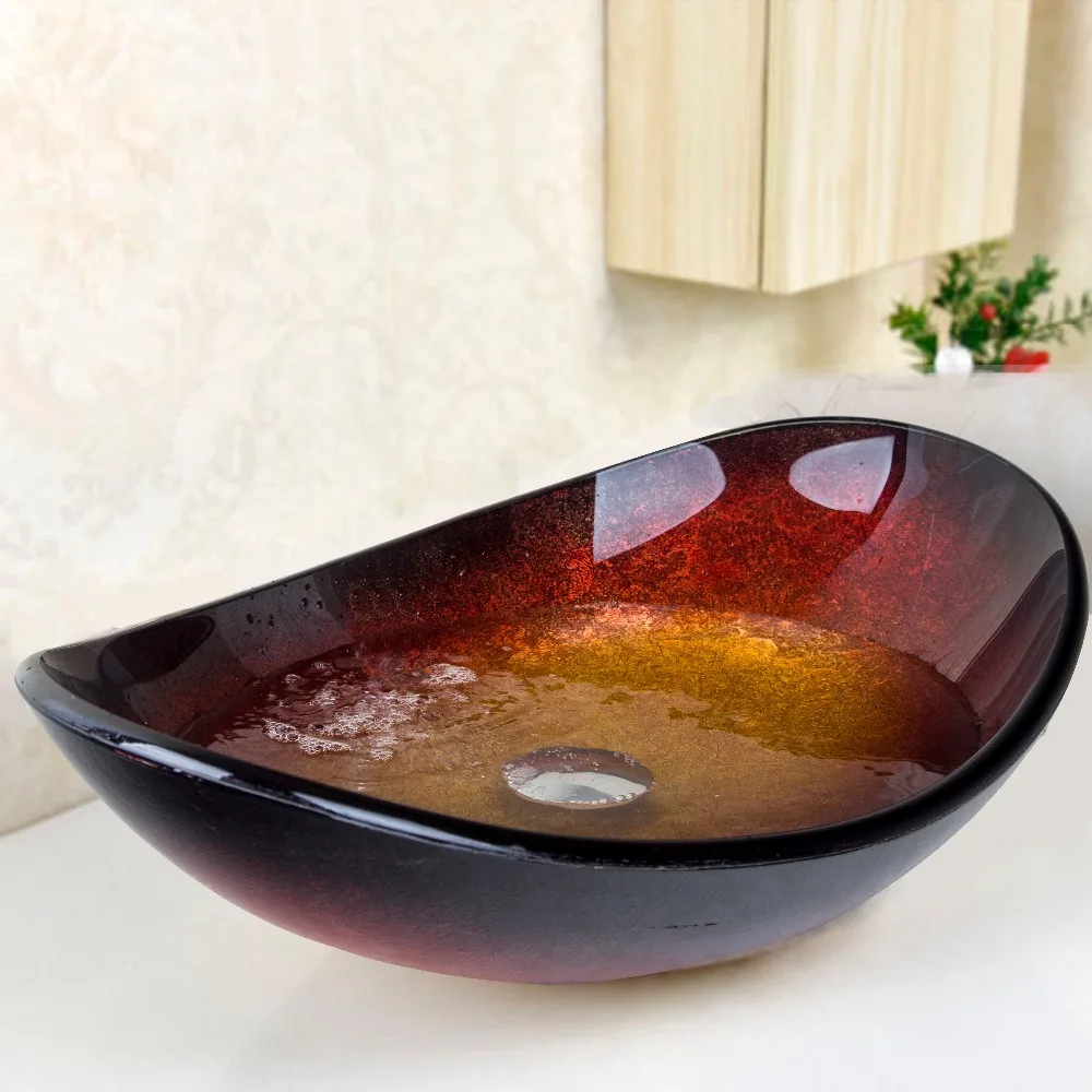 Bathroom Vessel Sink Faucet Artist Tempered Glass Bathroom Designer Vessel Sink Basin Bowl With Pop Up Drain Bathroom