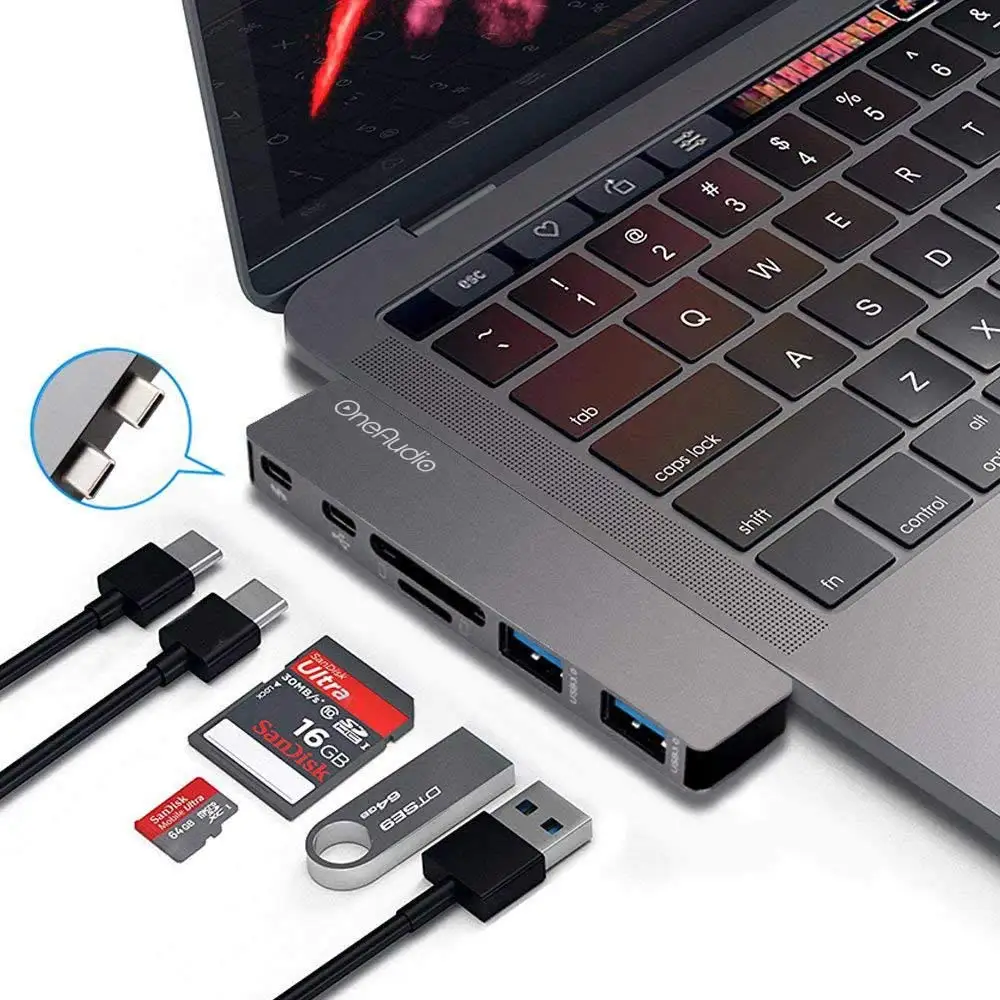 

Freegene USB HUB USB C HUB Type C Hub 3.0 4K HDMI RJ45 With TF SD Reader Slot PD Thunderbolt 3 Adapter For Macbook Pro 2017/2016