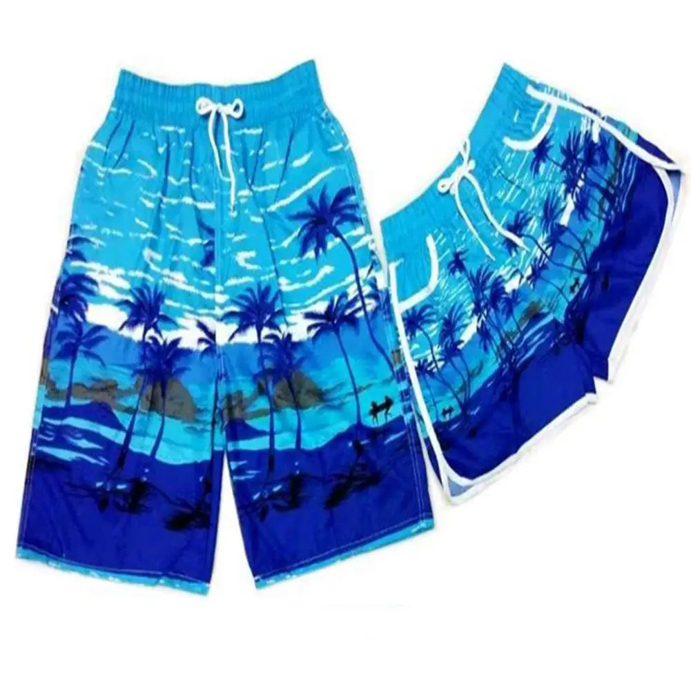MISSKY 2 шт./компл. Мужской любителей летние шорты для женщин кокосовой пальмы узор Летние Пляжные штаны для мужчин женщин