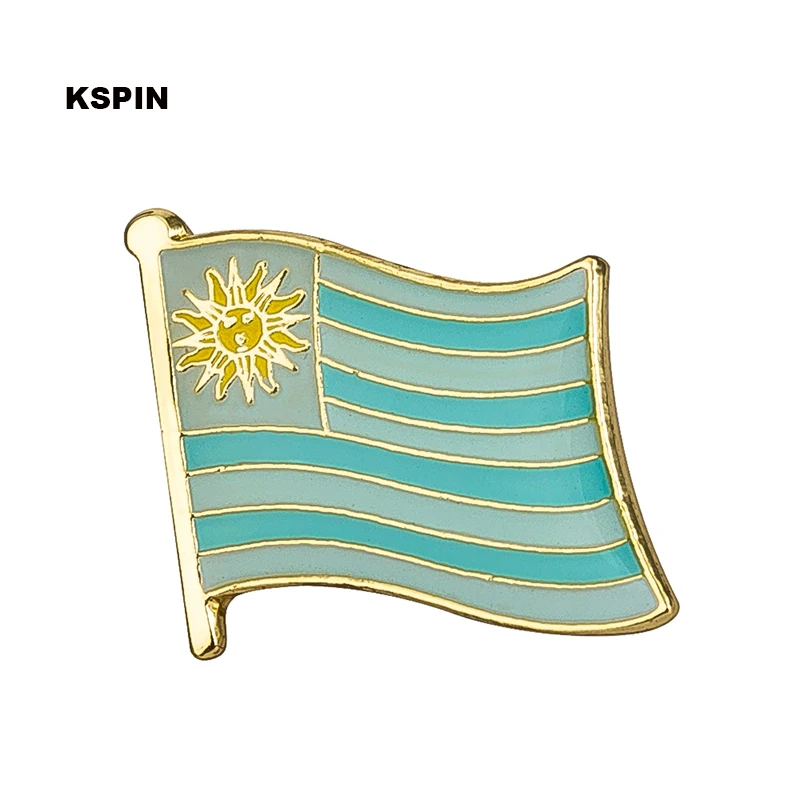 

Uruguay Flag Badge Clips Button for Clothes Metal Kawaii Pins in Brooches KS-0188