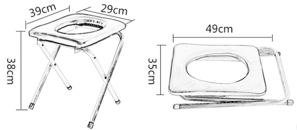 38 см высота портативный складной нескользящий для беременных женщин мобильный горшок стул Состаренный комод стул сидячий стул