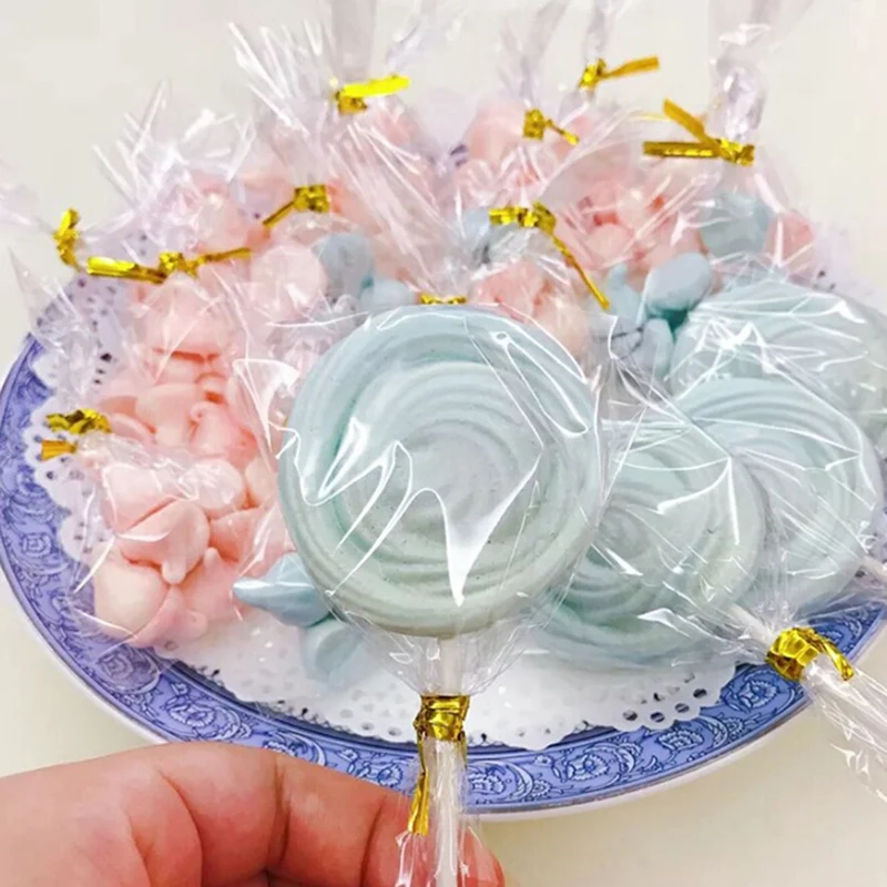 

100 Pcs Candy Lollipop Cookies Packaging Cellophane Bag Transparent Flat Small Plastic Bags Wedding Party Decorations Gift Bags-