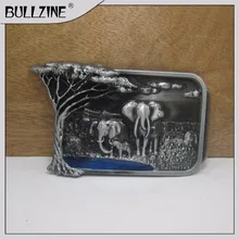 Пряжка для ремня Bullzine Elephant с отделкой pewter FP-03252 с постоянный запас