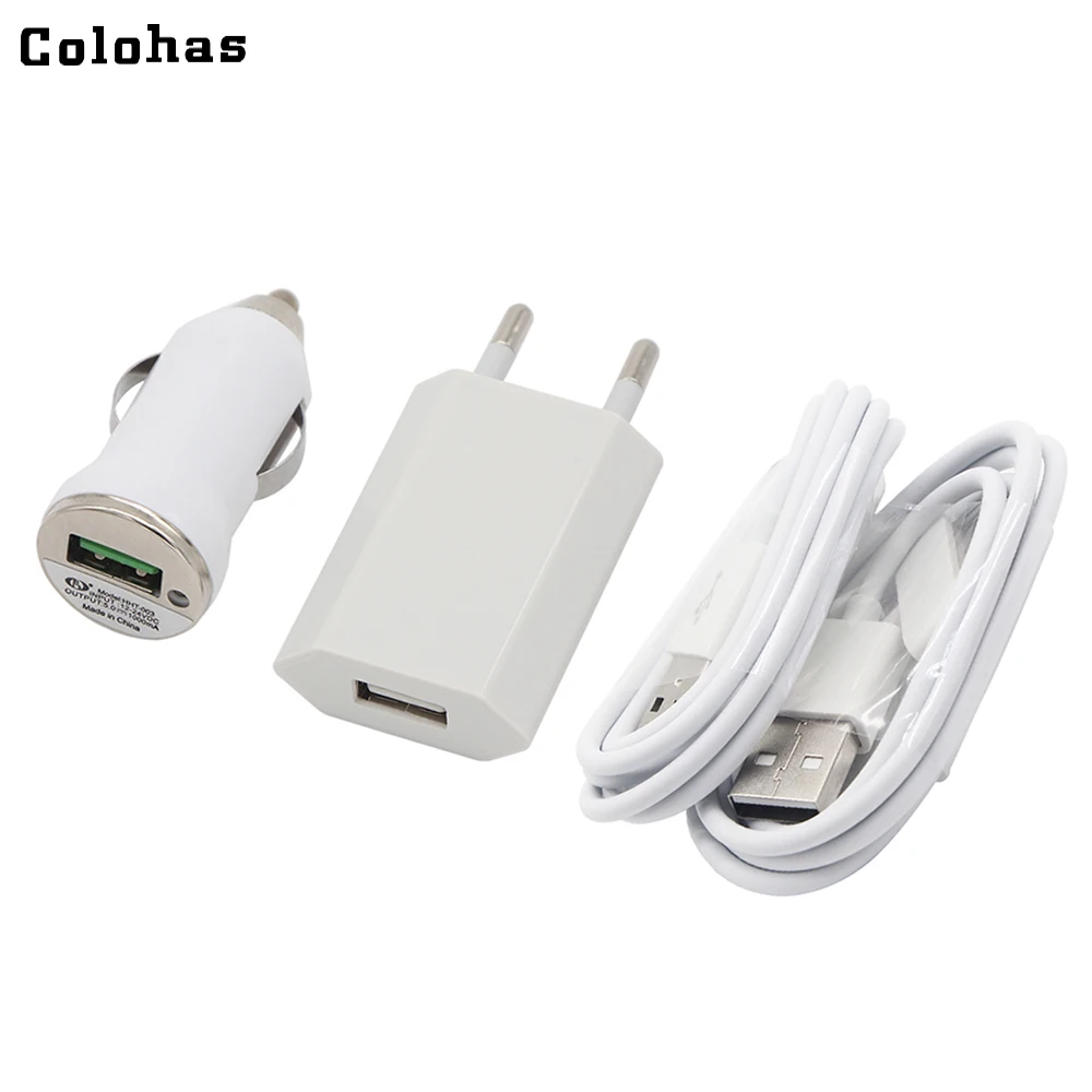 4 in1 Kits Mini Car Charger + 1M 30Pin USB Data Sync Charging Cable + EU Plug Travel Home Wall