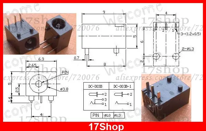 

10PC 3.5mm X 1.3MM DC sockets jack Female PCB DC Power Charger sockets Soldering