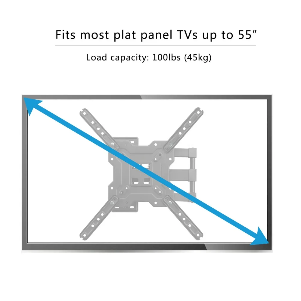 Suptek регулируемый настенный кронштейн для телевизора, поворотный и Наклонный Кронштейн для телевизора для большинства 23-55 дюймов светодиодный, ЖК-монитор и плазменный телевизор до 100 фунтов