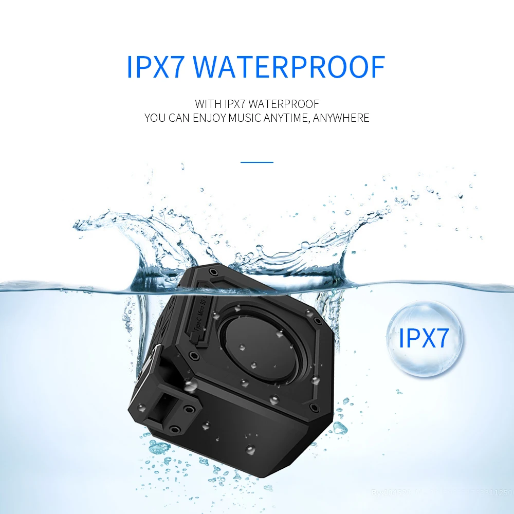 

15W Mini IPX7 Waterproof Portable Speaker Outdoor TWS Bluetooth Speaker Column High battery 24 hours play time with AUX TF Card