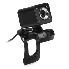 1080P 800W 4 светодиодный HD веб-камера+ USB 2,0 Микрофон для компьютера ПК ноутбука черный