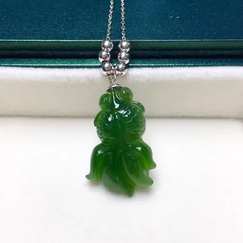 

S925 silver inlay and Tianbi jade clavicle chain style fashion, beautiful and generous2949#