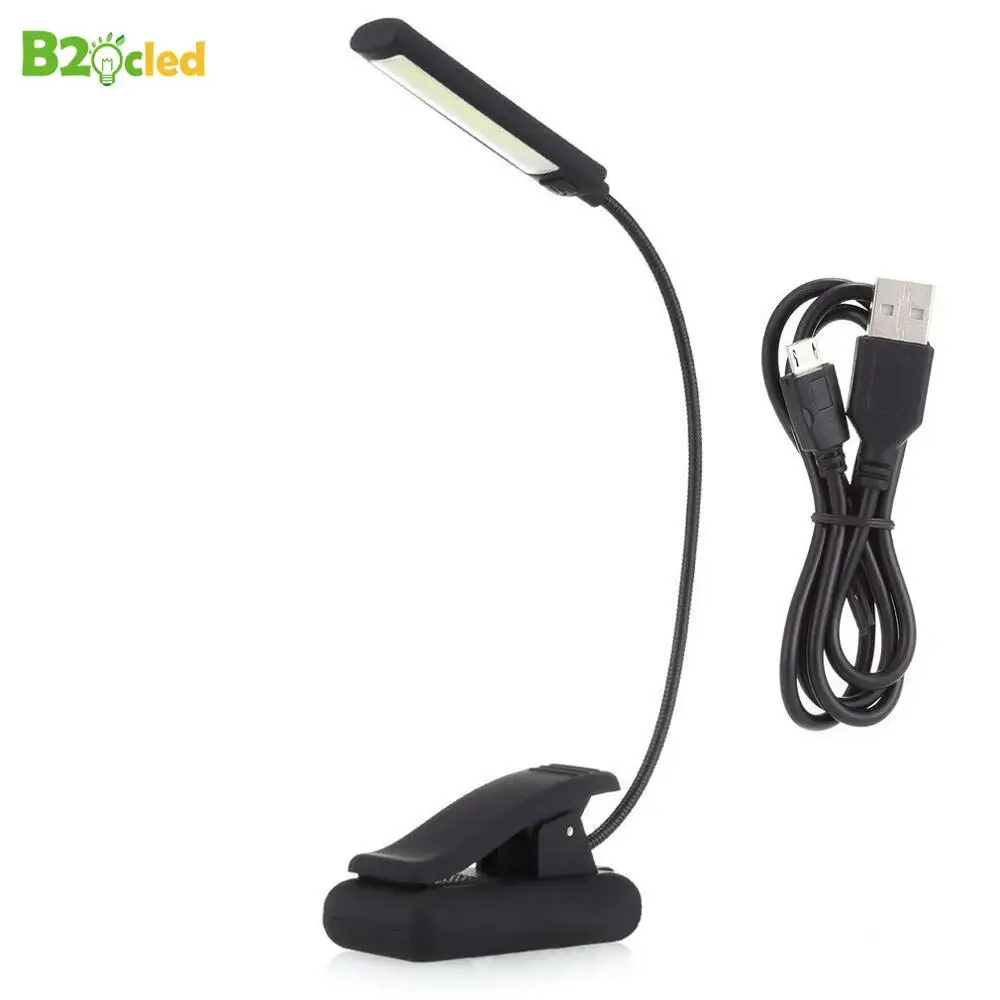 

B2OCLED USB Clip On Desk Lamp 3W COB LED Reading Study Light Manicure Table lamp Dimmable Rechargeable Flexible light Bedroom