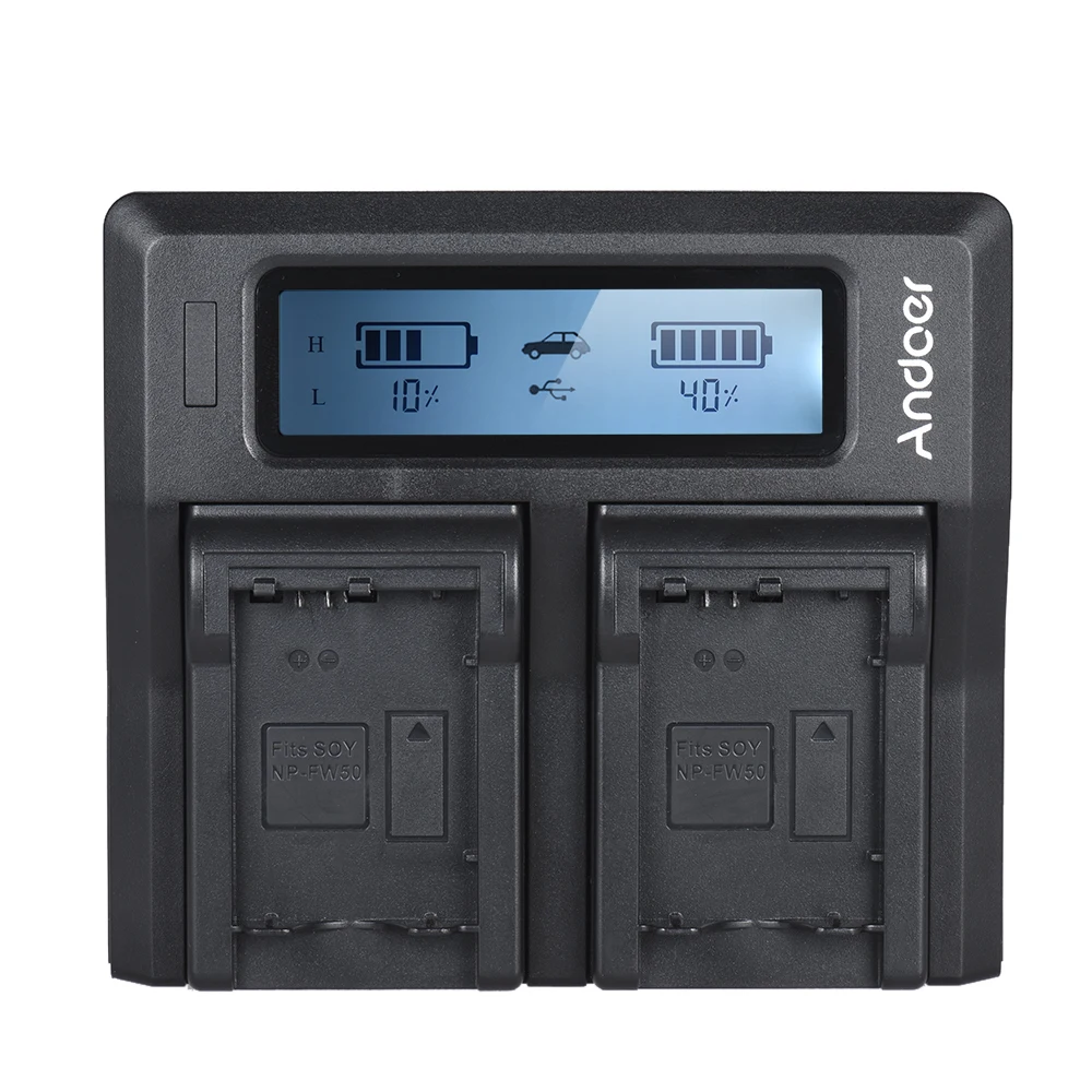 

Andoer LP-E6 LP-E6N Dual Channel LCD Digital Camera Battery Charger for Canon EOS 5DII 5DIII 5DS 5DSR 6D 7DII 60D 80D 70D
