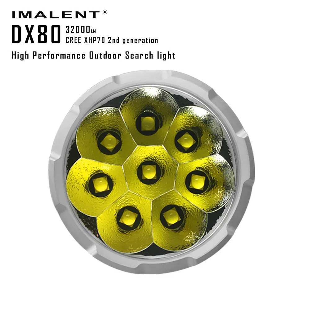 IMALENT DX80 Cree XHP70 LED Flashlight 32000 Lumens 806 Meters USB Charging Interface Torch Flashlight for Search
