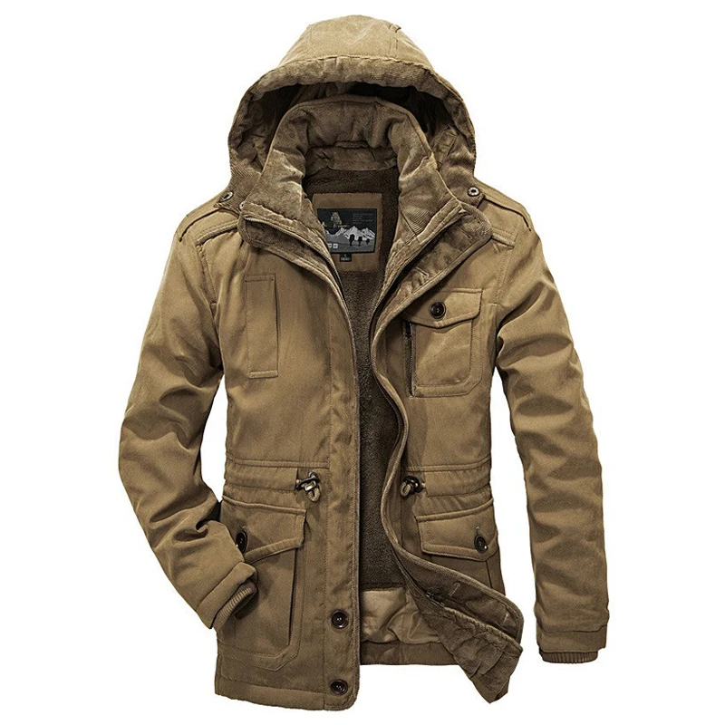Зимняя куртка для мужчин, утолщенная Повседневная куртка с хлопковой подкладкой, зимняя ветровка, теплые парки размера плюс 4XL, пальто Jaqueta Masculina