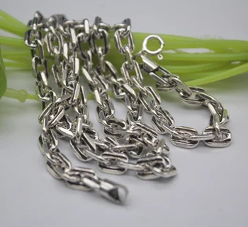 

25.6inch Pure 925 Sterling Silver Necklace 6mm Cable Big Link Chain For Men Necklace S925