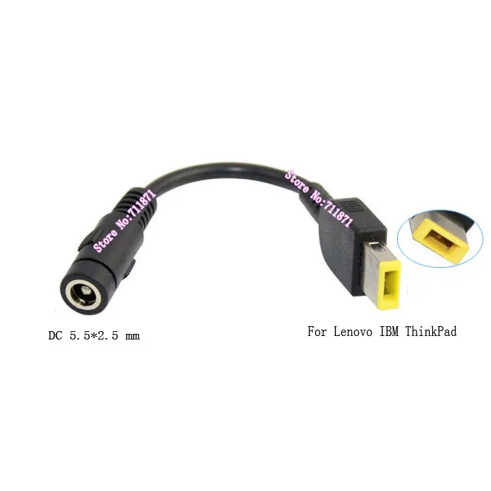 

DC 5.5*2.5mm Circular to Rectangle Laptop Power Connector Round to square Power Cable Round hole to Square needle Power Line