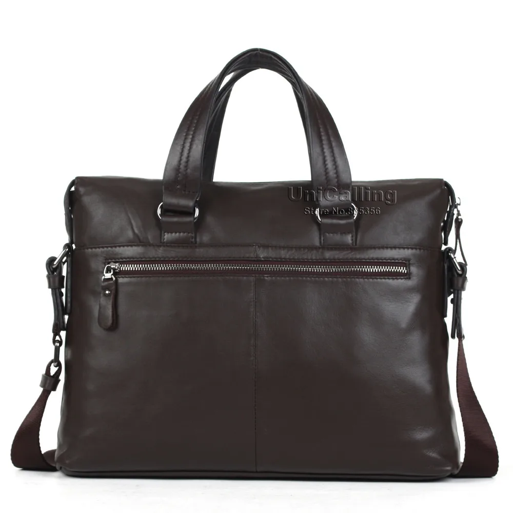 Unicalling/брендовая качественная натуральная кожаная сумка для мужчин с двумя передними карманами Повседневная Деловая кожаная сумка для ноутбука