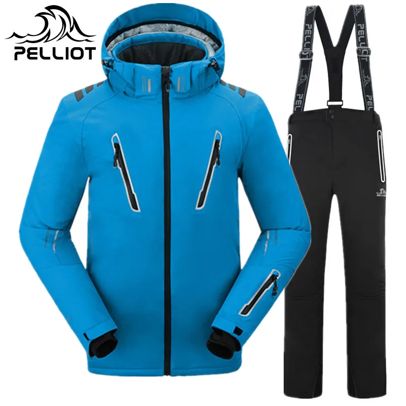 PELLIOT Brand Ski Suit Men Outdoor Mountain Skiing Suit Waterproof