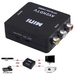 Мини композитный AV CVBS 3RCA к HDMI видео конвертер адаптер 720 P 1080 P черный