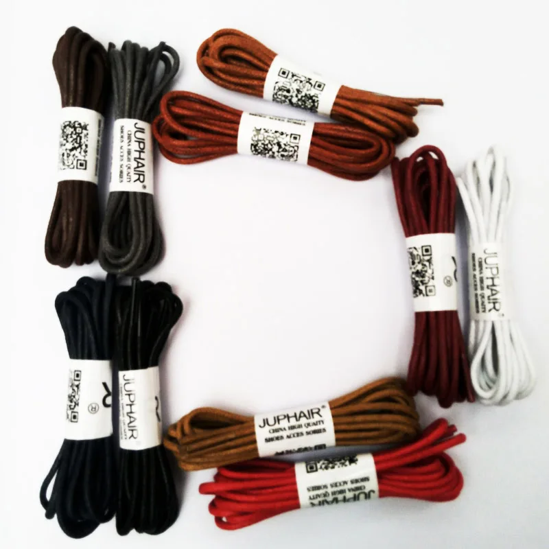 JUP1-12 Pair Red Brown High Quality Laces Unisex Sneakers Sports Rounds Wax Cotton Shoelaces Waxed  Shoes Popular Worldwide Sale
