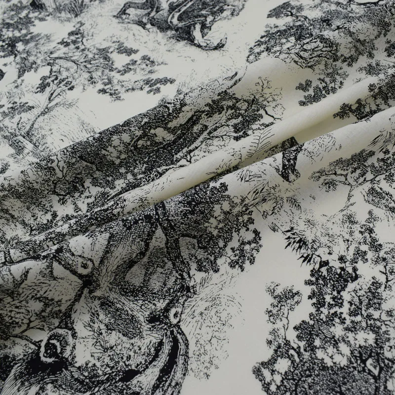 Черная лесная реактивная крашеная хлопковая ткань для рубашки bazin riche getzner telas por metro tissu au metre tissus