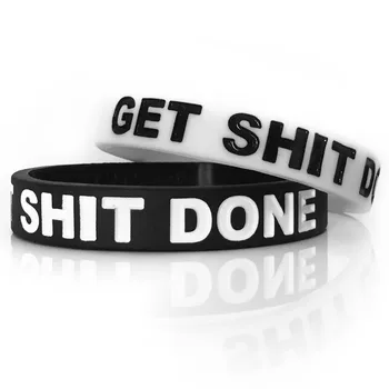 

100pcs Get shit done crossfit Support silicone wristband bracelet free shipping by ePacket