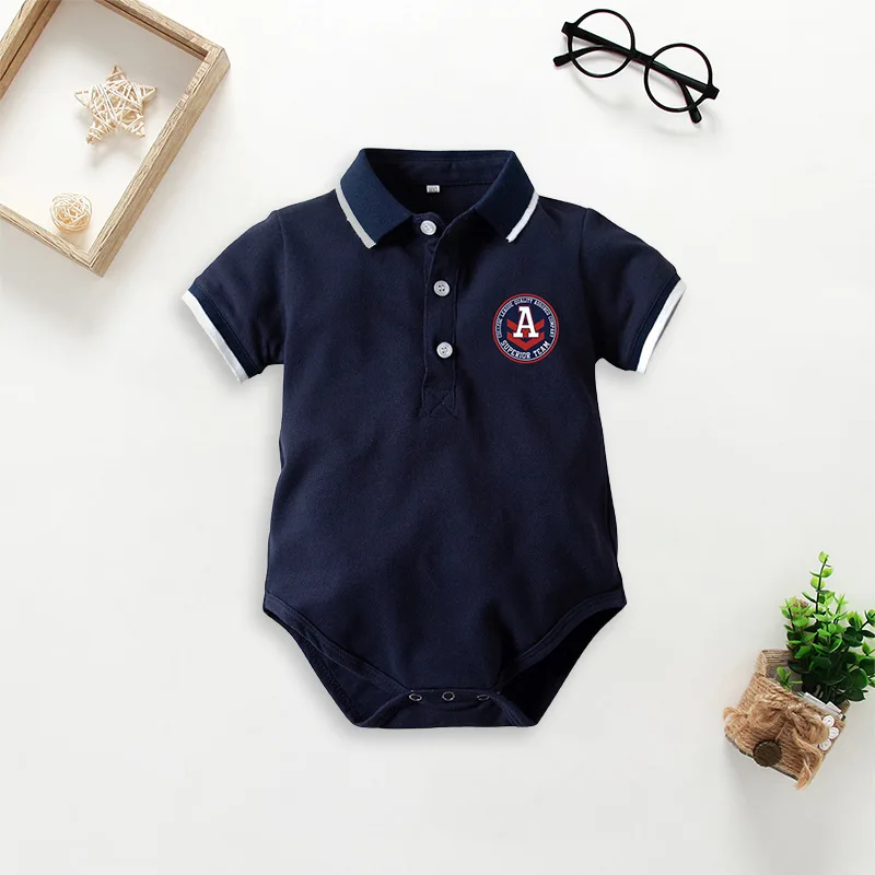

2019 Summer Fall Hot Sale Newborn Baby Boy Girl Fun Baby Clothes Tight-Leather Collar Jumpsuit Jumpsuit Summer Casual Wear