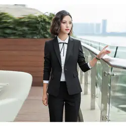Новый модный темпераментный женский костюм из двух предметов (куртка + брюки) Женская деловая официальная одежда поддержка на заказ