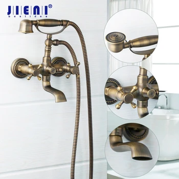 

Telephone Shape Antique Bass Wall Mounted Bathroom Bathtub Mix Tap Waterfall Faucet JN8681