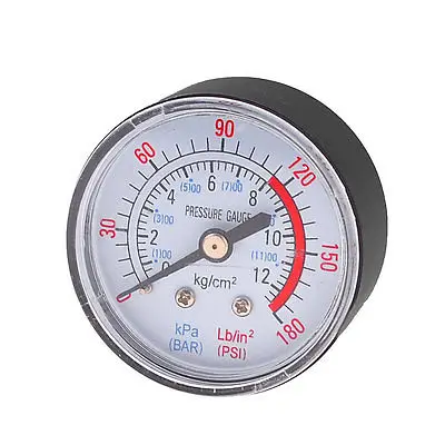 

Air Compressor Red Numeral 0-180 PSI 0.47" Thread Pressure Gauge