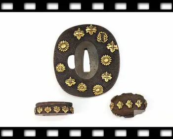

TFK026 SAMURAI KATANA PLANT PATTERN TSUBA FUCHI KASHIRA KATANA FITTINGS FOR DIY