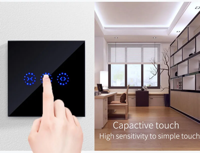 Wi Fi touch шторы настенный выключатель голосового Управление по Alexa/Google ewelink приложение для занавеска С Электроприводом умный дом