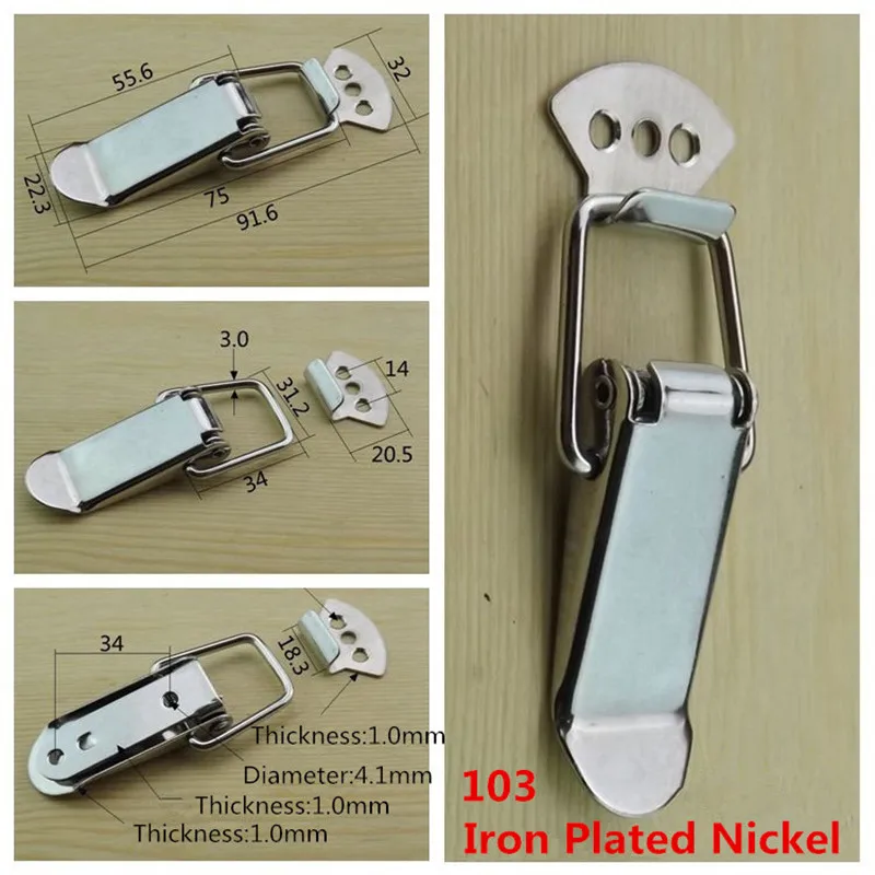 Hasp Fastener 1pcs Iron Plated Nickel/304 Stainless Steel Toggle Latch Catch for Trailer Spring card buckle toggle latches,jewelry box hasps,decorative latches,furniture hardware,buckle clamp
