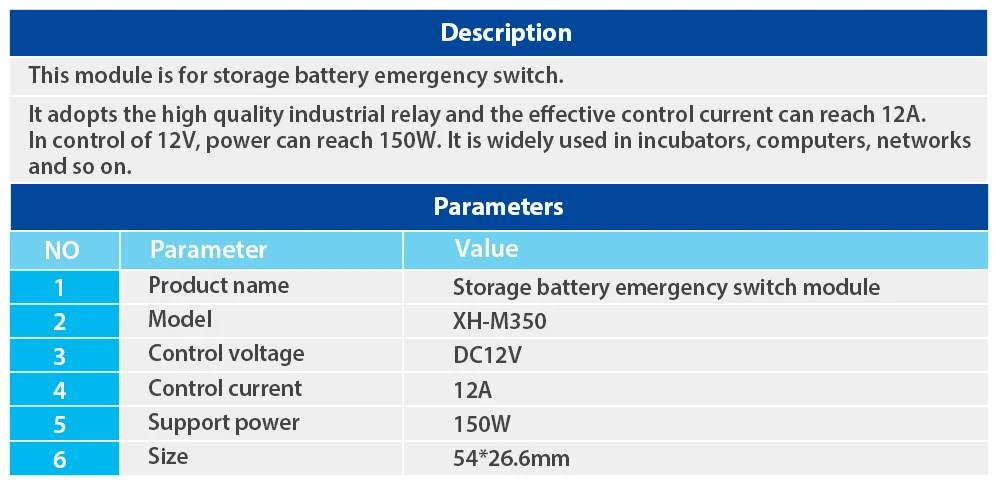 XH-M350, альтернативный переключатель аккумулятора, модуль высокой мощности, автоматический переключатель, точный 12 В 150 Вт, Аккумулятор для хранения, аварийный переключатель, модуль