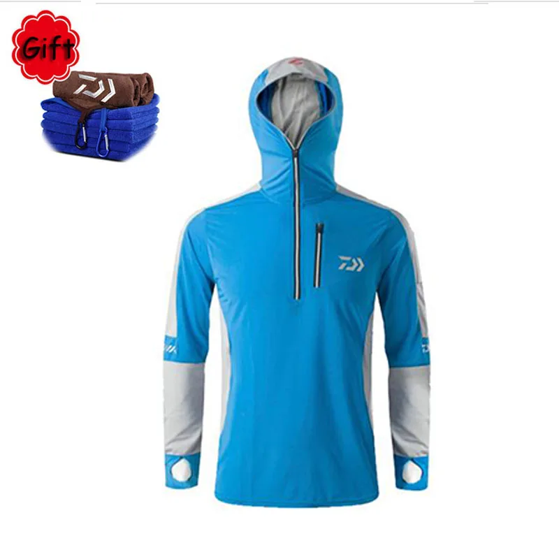 Buy Men Fishing Clothing Long Sleeve Hooded Spring Summer Sunproof Fishing