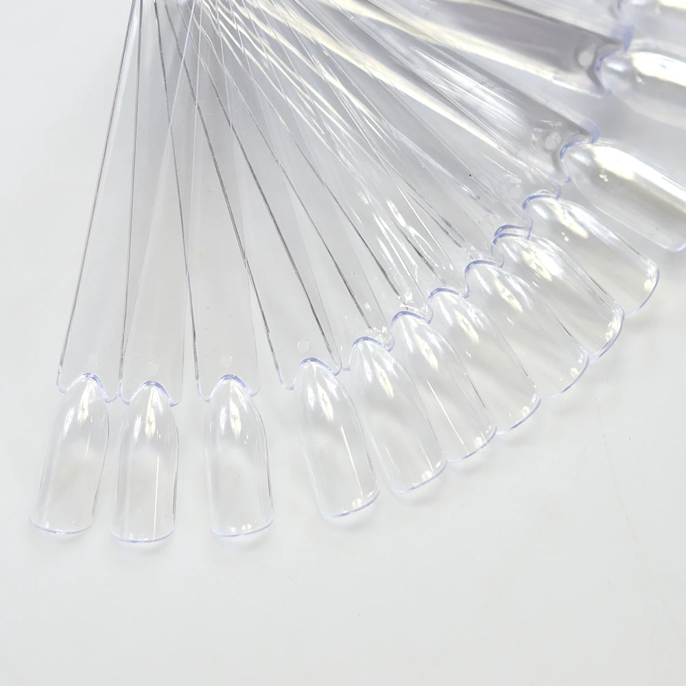 

50 tips False Nail Tips Transparent/Natrual Plastic Display Tool Practice Manicure Nail Art French Nail Color Plate SANC200