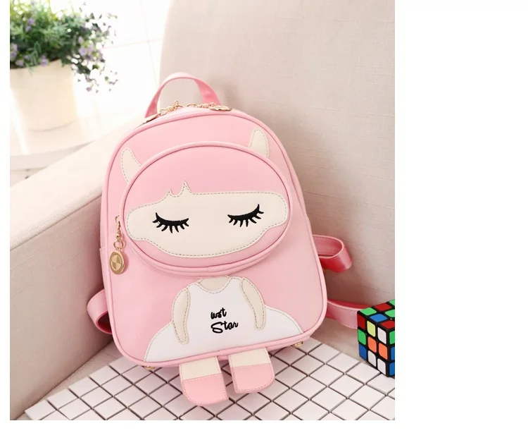 Waliicorners Cute cartoon backpack for children PU leather schoolbag for teenage girls Lovely shoulder bag backpacks female Daypack Black 21 Cute cartoon backpack for children PU leather schoolbag for teenage girls Lovely shoulder bag backpacks female Daypack (6)