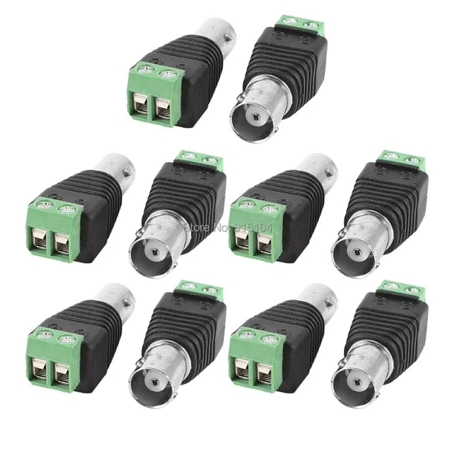 20pcs BNC female Screw Terminal Coaxial Cat5 Cat6 Video Balun Connector for Video Coax CCTV
