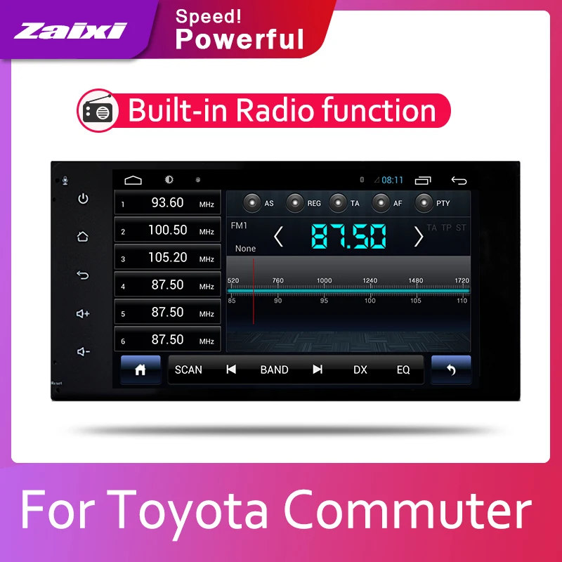 

ZaiXi 2din Car multimedia Android Autoradio Car Radio GPS player For Toyota Commuter 2004~2019 Bluetooth WiFi Mirror link Navi