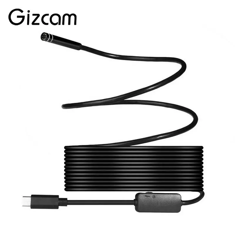 Gizcam 8 мм 2mp 8LED 1/3/5/7 м Тип USB c Профессиональный Водонепроницаемый эндоскопа бороскоп инспекции tube видео Камера Мини-видеокамеры