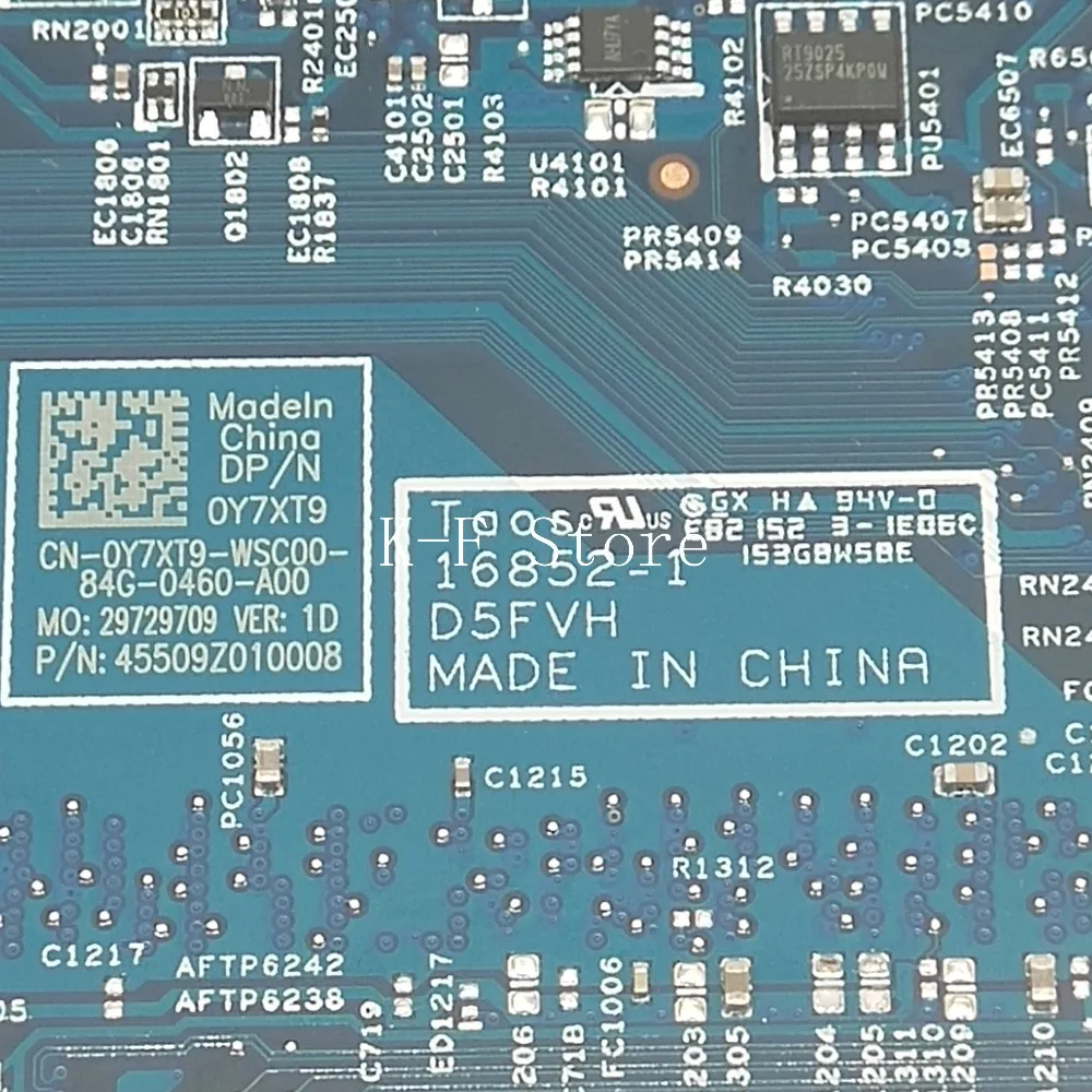 16852-1 D5FVH для DELL Latitude 3480 3580 L3480 L3580 материнская плата для ноутбука CN-0Y7XT9 0Y7XT9 Y7XT9 i5-6200U SR2EY плата